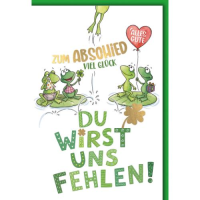Abschied Grußkarte mit Umschlag Frösche...