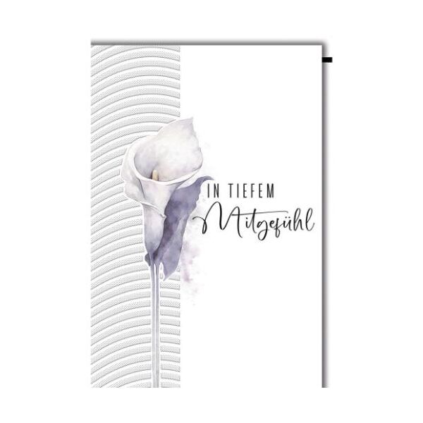 Trauer Kondolenz Beileidskarte mit Umschlag In tiefem Mitgefühl, Calla aquarell