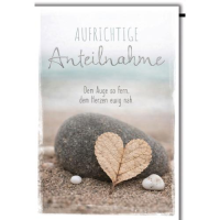 Trauer Kondolenz Beileidskarte mit Umschlag Stein,...