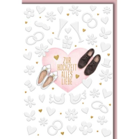 Hochzeit Glückwunschkarte mit Umschlag rosa Herz,...