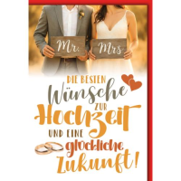 Hochzeit Glückwunschkarte mit Umschlag Holzschilder...