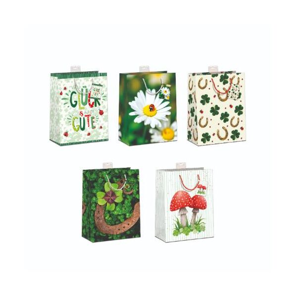 10 Geschenktaschen A5 Format Medium "Glücksmotive" UVP € 19,50 pro Tüte 1,95€ Jede mit Kordel, Namenskarte & Eurolochvorrichtung