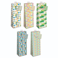 10 Geschenktaschen Flaschen Format "Happy...
