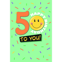 50. Geburtstag Glückwunschkarte mit Umschlag Smiley...