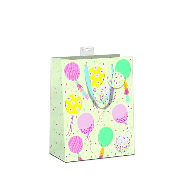 6 Geschenktaschen A4 Format Large UVP € 23,70 pro Tüte 3,95€ Luftballons, mit Farben, mit Band, Namenskarte & Eurolochvorrichtung