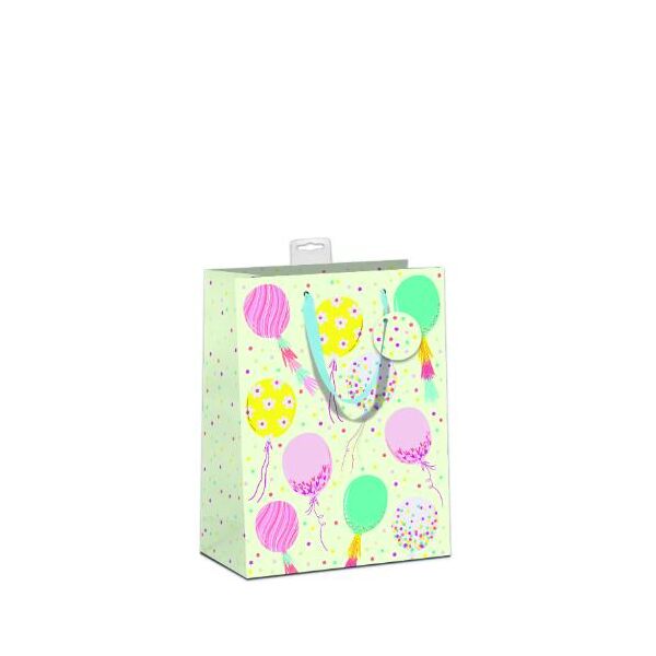 6 Geschenktaschen A5 Format Medium UVP € 17,70 pro Tüte 2,95€ Luftballons, mit Farben, mit Band, Namenskarte & Eurolochvorrichtung