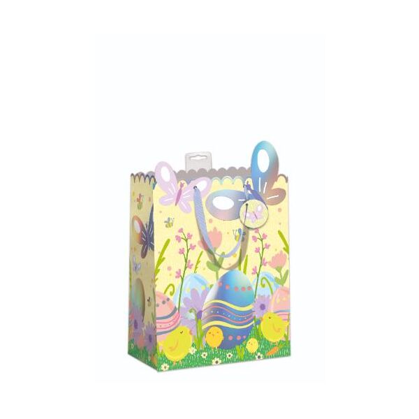 6 Ostern Geschenktaschen A5 Format Medium UVP € 21,00 pro Tüte 3,50€ Ostereier, Küken, Schmetterlinge, mit Hologrammfolie, gestanzt, mit Band, Namenskarte & Eurolochvorrichtung
