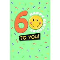 60. Geburtstag Glückwunschkarte mit Umschlag Smiley...