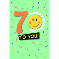 70. Geburtstag Glückwunschkarte mit Umschlag Smiley...