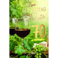 70. Geburtstag Glückwunschkarte mit Umschlag...