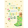 Allgemeine Geldkarte Glückwunschkarte mit Umschlag Gummistiefel, Blumen, Da, wo Blumen blühen, lächelt die Welt Alles Gute mit Goldfolie, gestanzt, mit Stanzteil