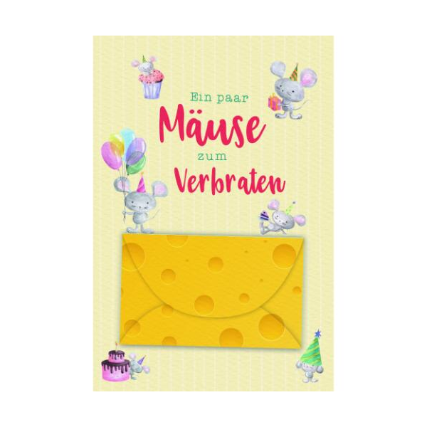 Allgemeine Geldkarte Glückwunschkarte mit Umschlag Mäuse, Ein paar Mäuse zum verbraten