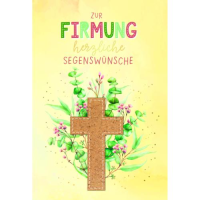 Firmung Handmade Glückwunschkarte mit Umschlag Kreuz...