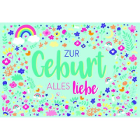 Geburt Baby Glückwunschkarte mit Umschlag Blumen,...