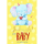 Geburt Baby Glückwunschkarte mit Umschlag Elefant mit Geschenk, Juhuuh! Euer Baby ist endlich da!, mit Goldfolie