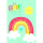 Geburt Baby Glückwunschkarte mit Umschlag Sonne, Regenbogen, Wolken Zur Geburt die besten Wünsche