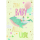 Geburt Baby Glückwunschkarte mit Umschlag Wal, Herzen, Luftballons, Zum Baby alles Liebe, mit Goldfolie