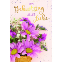 Geburtstag Glückwunschkarte mit Umschlag Blumen, zum...