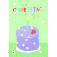 Geburtstag Glückwunschkarte mit Umschlag Erdbeer...