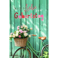 Geburtstag Glückwunschkarte mit Umschlag Fahrrad mit...
