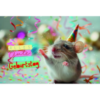 Geburtstag Glückwunschkarte mit Umschlag Maus mit...
