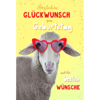 Geburtstag Glückwunschkarte mit Umschlag Schaf mit...