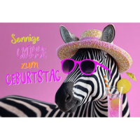 Geburtstag Glückwunschkarte mit Umschlag Zebra mit...