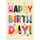 Geburtstag Green Line unverpackte Glückwunschkarte mit Umschlag Schriftkarte HAPPY BIRTHDAY! mit Muster, mit Goldfolie