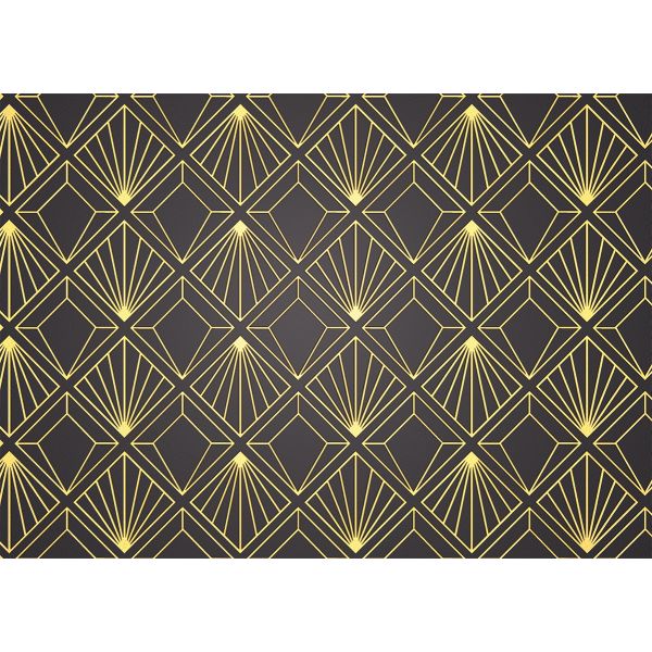 Geschenkpapier mit Metallicdruck Röllchen 70x50 cm Schwarz-Gold Geomuster