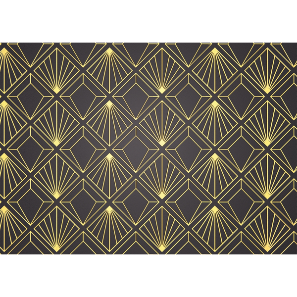 Geschenkpapier mit Metallicdruck Röllchen 70x50 cm Schwarz-Gold Geomuster