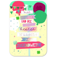 Jugendweihe Glückwunschkarte mit Umschlag Bunte...