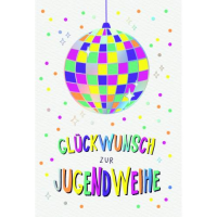 Jugendweihe Neon Glückwunschkarte mit Umschlag...