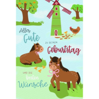 Kindergeburtstag Glückwunschkarte mit Umschlag...