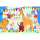 Kindergeburtstag Glückwunschkarte mit Umschlag Tiere feiern Geburtstag, Alles Gute zum Geburtstag, mit Goldfolie