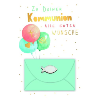 Kommunion Geldkarte Glückwunschkarte mit Umschlag...