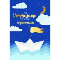 Kommunion Glückwunschkarte mit Umschlag Segelboot,...