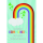 Kommunion Handmade Glückwunschkarte mit Umschlag Regenbogen, Wolke, Kleeblätter, Zu deiner Kommunion die besten Glückwünsche, mit roter Metallicfolie, 1 Filzapplikation Wolke