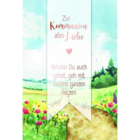 Kommunion Handmade Glückwunschkarte mit Umschlag Weg...