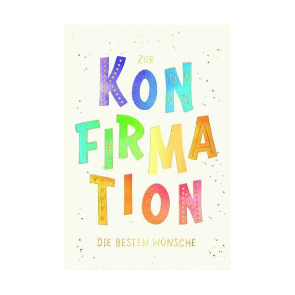 Konfirmation Skorpions Art Glückwunschkarte mit Umschlag Schriftkarte, zur Konfirmation die besten Wünsche, mit Goldfolie und Blindprägung