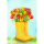 Ohne Text Frühjahr Grußkarte mit Umschlag Tulpen in Gummistiefeln