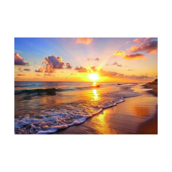 Ohne Text Maritim Grußkarte mit Umschlag Wellen am Strand Meer Sonnenuntergang