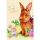 Ostern Green Line unverpackte Grußkarte mit Umschlag Hase mit Ostereiern, Frohe Ostern, mit Goldfolie