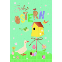 Ostern Handmade Grußkarte mit Umschlag Gans,...