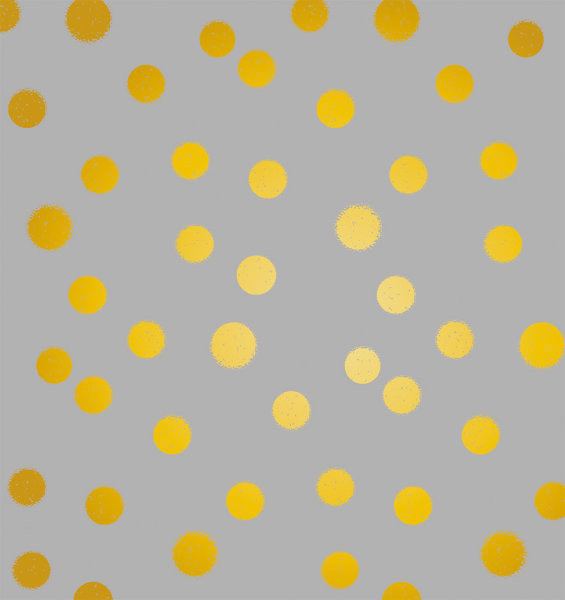 Geschenkpapier - Kraftpapier - Röllchen - 70 x 150 cm - Goldene Kreise auf grau