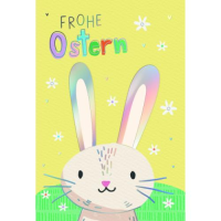 Ostern Handmade Grußkarte mit Umschlag Hase,...