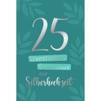 Silberhochzeit 25. Hochzeitstag Glückwunschkarte mit...