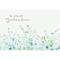 Trauer Kondolenz Beileidskarte mit Umschlag Blumen und...