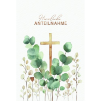 Trauer Kondolenz Beileidskarte mit Umschlag Kreuz,...