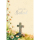 Trauer Kondolenz Green Line unverpackte Beileidskarte mit Umschlag Kreuz auf Stein, Blumen Herzliches Beileid, mit Silberfolie