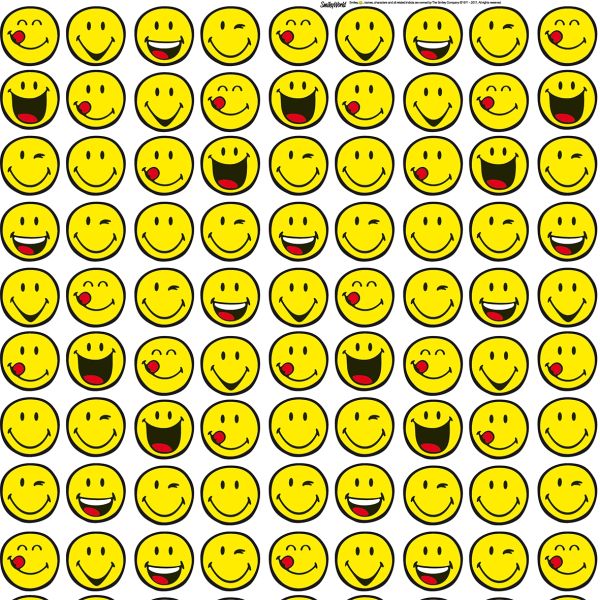 Geschenkpapier Röllchen 70x150 cm Smiley gelb Emojis